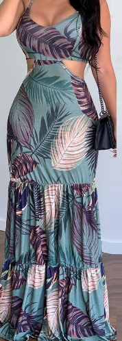 Bamboo Goddess Cutout Maxi Dress