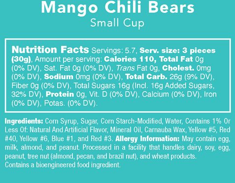 Gourmet Mango Chili Gummie Bears 6oz