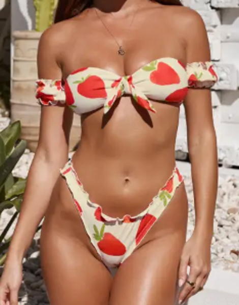 Strawberry Ruffles Bikini